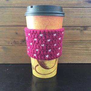 Handmade Magenta Tiny Hearts Coffee/Tea Cozy